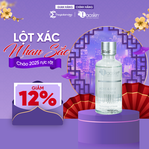 Combo 2 Nước cân bằng da Toner Laaskin dưỡng ẩm da, giảm mịn, dưỡng trắng và se khít lỗ chân lông Ance & Oily Skin Toner