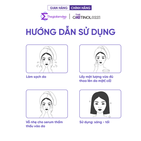 Tinh chất HA siêu phân tử thúc đẩy khả năng tái tạo, phục hồi, trẻ hóa da, dưỡng ẩm, làm mờ vết thâm, hỗ trợ da căng bóng, mịn màng The Gentinol 0221 30ml