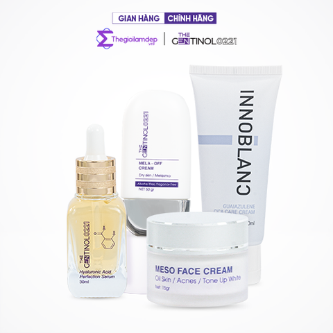 Combo Kem Dưỡng Trắng, Căng Bóng Da, Chống Lão Hoá The Gentinol 0221