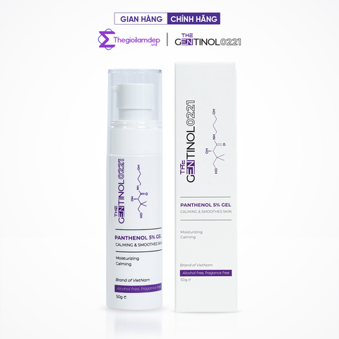 Gel dưỡng phục hồi PANTHENOL 5% GEL CALMING & SMOOTHES SKIN giúp làm dịu và dưỡng ẩm làn da The Gentinol 0221 50g