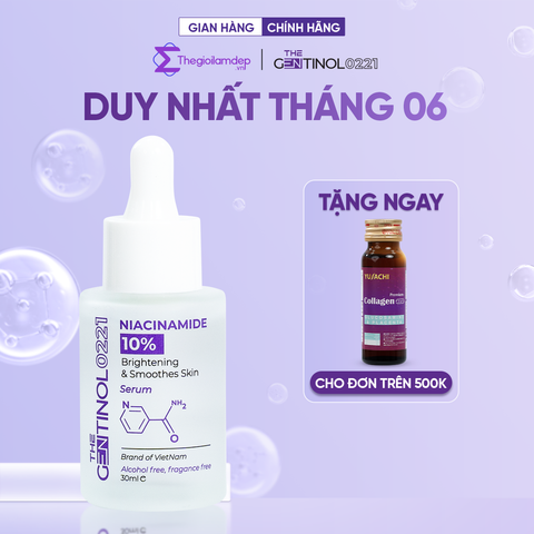 Serum Niacinamide kiểm soát dầu, mụn, dưỡng trắng, giảm nếp nhăn, trẻ hóa làn da The Gentinol 0221 30ml