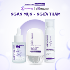 Combo kem dưỡng sáng mờ thâm cho da dầu mụn The Gentinol 0221
