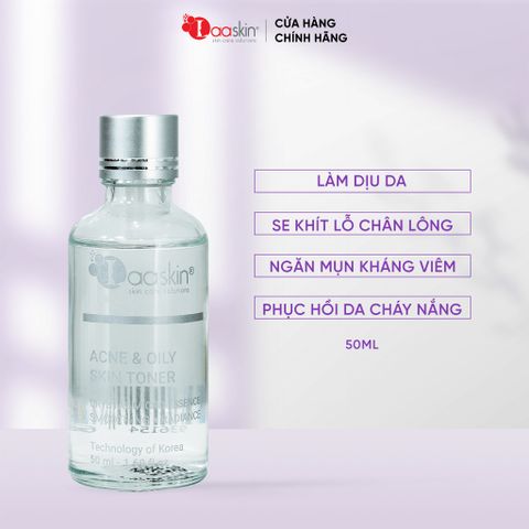 Nước cân bằng da Toner Laaskin dưỡng ẩm da, giảm mịn, dưỡng trắng và se khít lỗ chân lông Ance & Oily Skin Toner 50ml