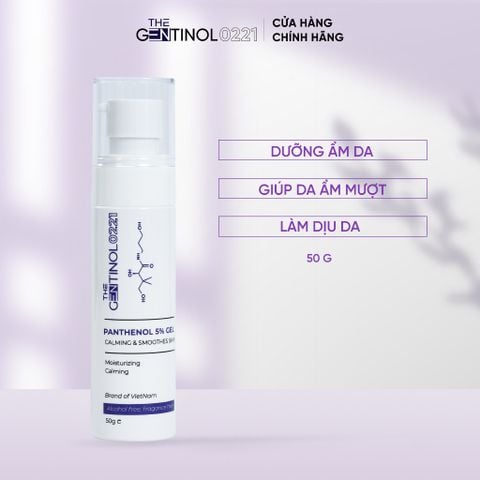 Gel dưỡng phục hồi PANTHENOL 5% GEL CALMING & SMOOTHES SKIN giúp làm dịu và dưỡng ẩm làn da The Gentinol 0221 50g
