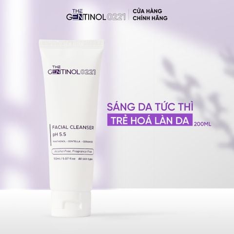 Sữa rửa mặt FACIAL CLEANSER PH5.5 làm sạch da mặt, giúp dưỡng ẩm da, ngăn ngừa mụn The Gentinol 0221 150ml