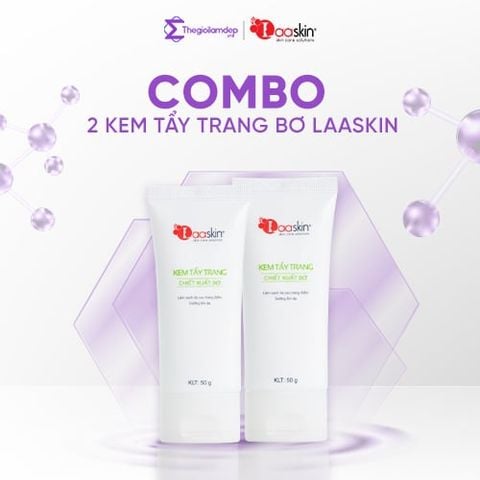 Combo 2 kem tẩy trang Laaskin chiết xuất từ bơ làm sạch sâu lớp trang điểm và dưỡng ẩm da 50g