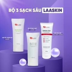 Combo sạch sâu Laaskin (Sữa rửa mặt trà xanh, Tẩy trang bơ, Tẩy tế bào chết)