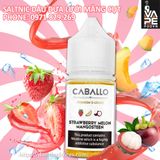 SALTNIC CABALLO Strawberry Melon Mangosteen 30ml (DÂU DƯA LƯỚI MĂNG CỤT) - Tinh Dầu Saltnic Chính Hãng