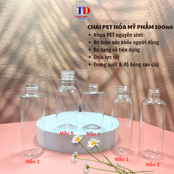  Chai Pet 100ml hóa mỹ phẩm 