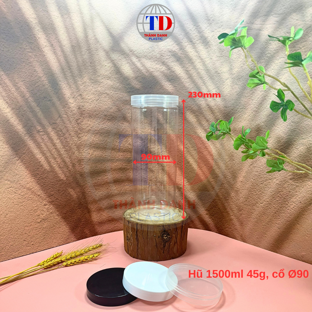  Hũ nhựa PET tròn 1500ml 