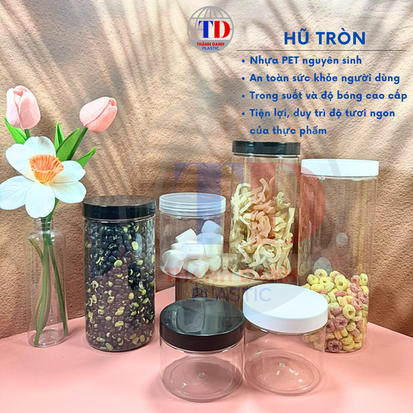  Hũ PET tròn từ 300ml-1500ml 