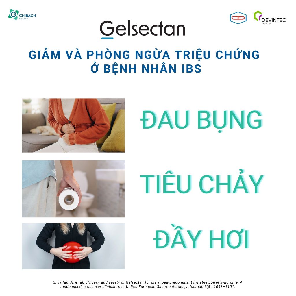 Viên uống Gelsectan hộp 30 viên, giúp giảm và phòng ngừa triệu chứng hội chứng ruột kích thích (IBS), Italia, Thiết bị y tế chính hãng từ Devintec