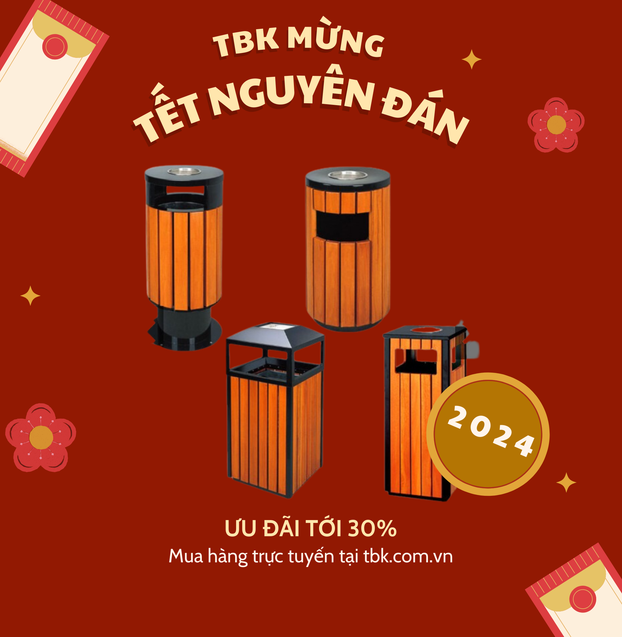  Thùng rác sân vườn 40L – có khay gạt tàn Inox 