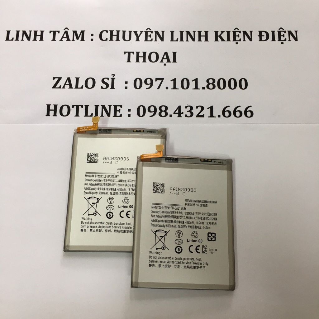 Pin Samsung A31 / A22 / A32 / A315 / A225 / A325 EB-BA315ABY DUNG LƯỢNG 5000mAH