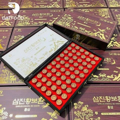 An cung ngưu Hoàng Đế SamJin Hwang Bo Hwan hộp gỗ 60 viên