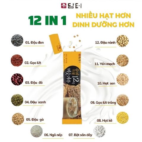 Bột ngũ cốc dinh dưỡng Damtuh Hàn Quốc hộp 40 stick x 18g