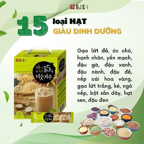 Bột ngũ cốc dinh dưỡng Damtuh Hàn Quốc (15 loại hạt) hộp 40 stick