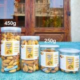 Hạt hạnh nhân rang bơ Mỹ Đạt Food vỏ mỏng hũ 450g