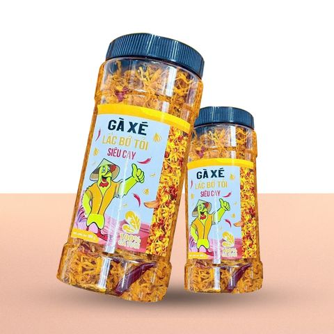 Gà xé lắc bơ tỏi siêu cay hũ 500g