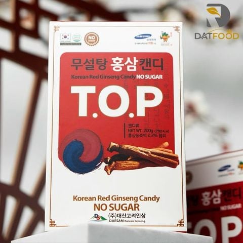 Kẹo hồng sâm không đường T.O.P Daesan Hàn Quốc gói 500g