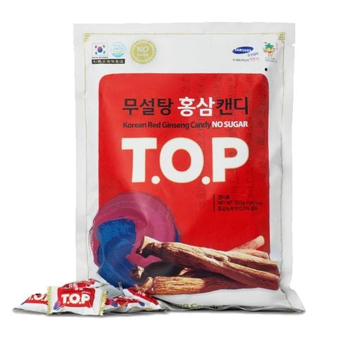 Kẹo hồng sâm không đường T.O.P Daesan Hàn Quốc gói 500g