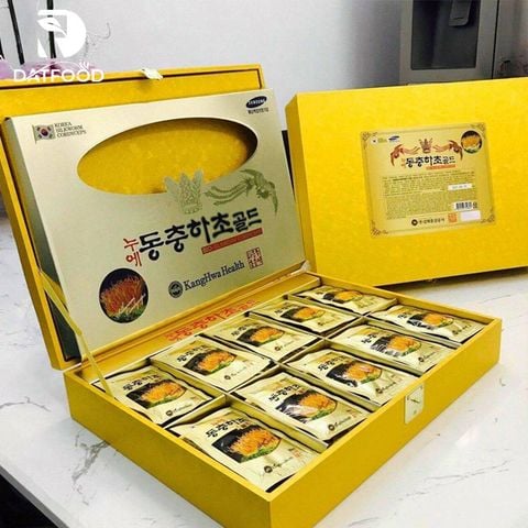 Nước đông trùng hạ thảo KangHwa Hàn Quốc hộp gỗ vàng 60 gói x 30ml