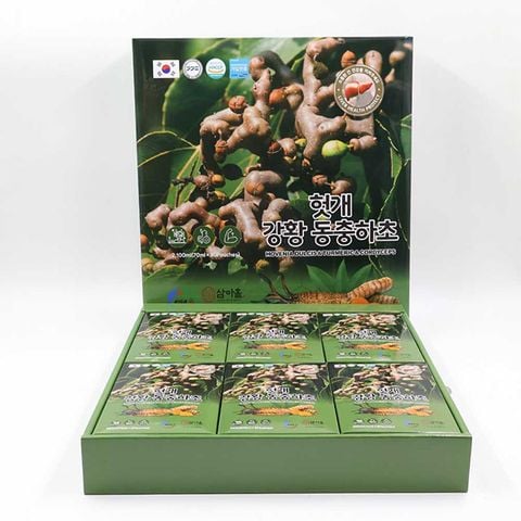 Nước mát gan đông trùng hạ thảo nghệ vàng KGA hộp 30 gói x 70ml