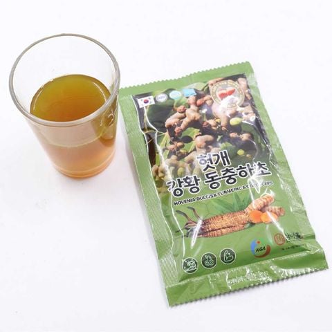 Nước mát gan đông trùng hạ thảo nghệ vàng KGA hộp 30 gói x 70ml