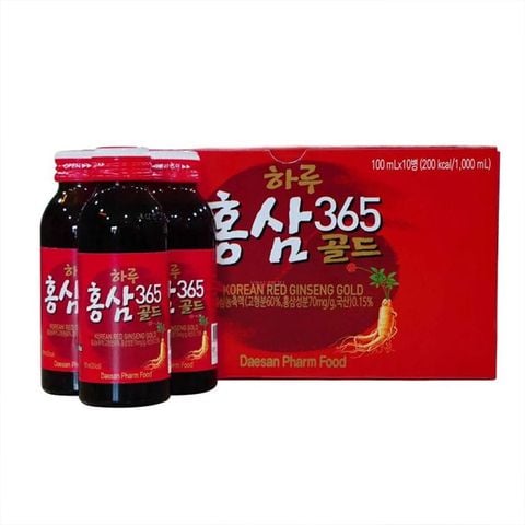 Nước hồng sâm 365 Gold Daesan Hàn Quốc hộp 10 chai x 100ml