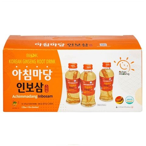 Nước hồng sâm có củ Achimmadang Hàn Quốc thùng 10 chai x 120ml