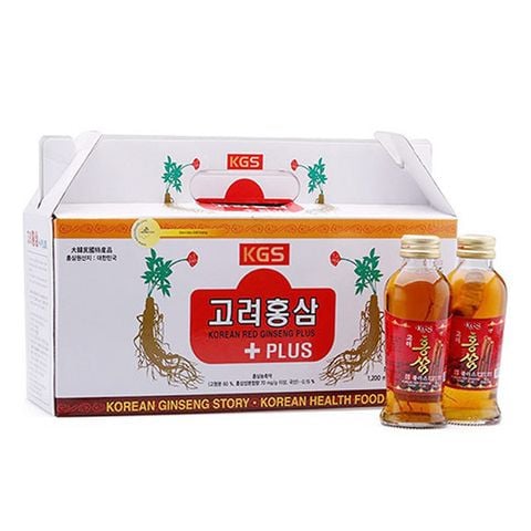 Nước hồng sâm có củ KGS Hàn Quốc hộp 10 chai x 120ml