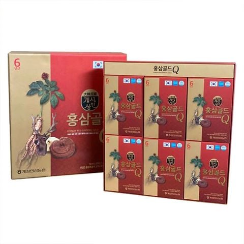 Nước hồng sâm nhung hươu linh chi Gold Q Hàn Quốc hộp 30 gói x 50ml