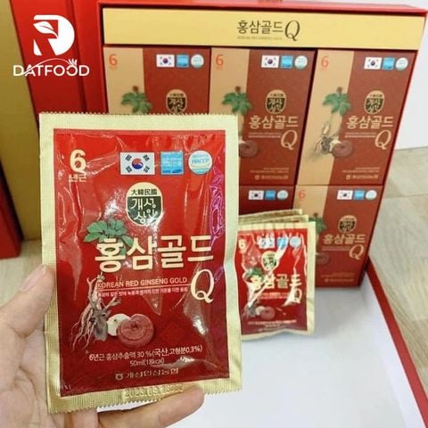 Nước hồng sâm nhung hươu linh chi Gold Q Hàn Quốc hộp 30 gói x 50ml