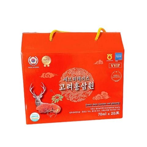 Nước hồng sâm nhung hươu linh chi Goryeo Hàn Quốc hộp 20 gói x 70ml