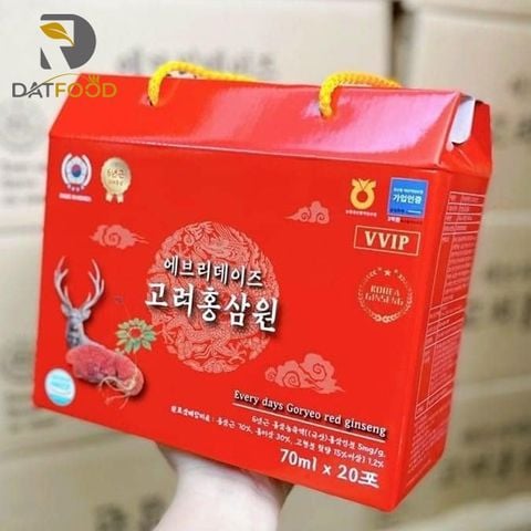 Nước hồng sâm nhung hươu linh chi Goryeo Hàn Quốc hộp 20 gói x 70ml