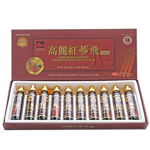Nước hồng sâm nhung hươu linh chi KGS Hàn Quốc hộp 10 ống x 20ml