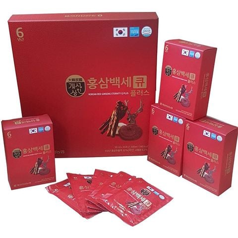 Nước hồng sâm nhung hươu linh chi Q Plus Hàn Quốc hộp 30 gói x 50ml