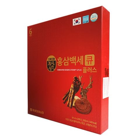 Nước hồng sâm nhung hươu linh chi Q Plus Hàn Quốc hộp 30 gói x 50ml