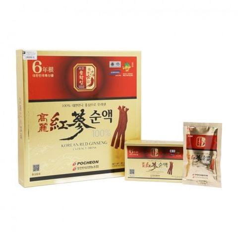 Nước hồng sâm Pocheon Hàn Quốc hộp 30 gói x 80ml