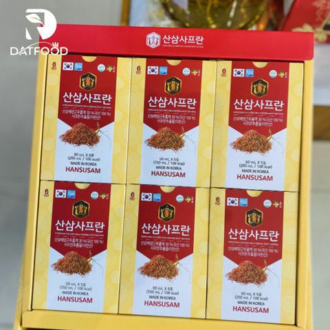 Nước hồng sâm núi nhụy hoa nghệ tây Hansusam Hàn Quốc hộp 30 gói x 50ml