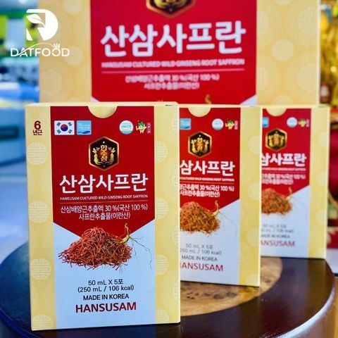 Nước hồng sâm núi nhụy hoa nghệ tây Hansusam Hàn Quốc hộp 30 gói x 50ml