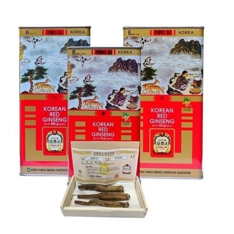 Sâm củ khô hộp thiếc KGS Punggi Hàn Quốc