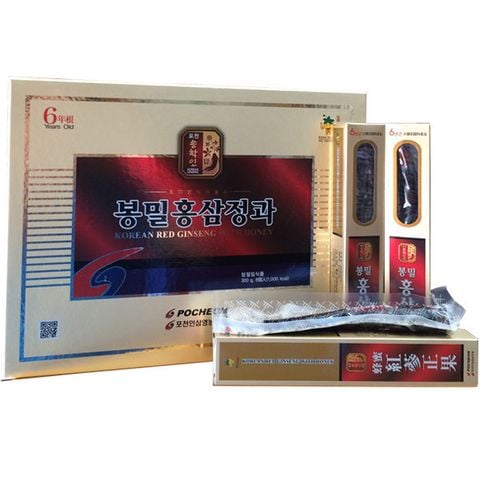 Sâm củ tẩm mật ong Pocheon Hàn Quốc hộp 300g (8 củ x 37,5g)