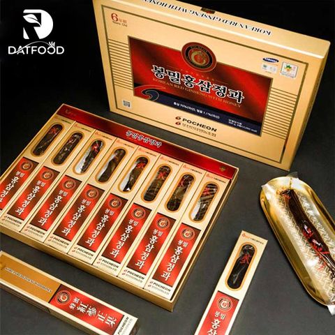 Sâm củ tẩm mật ong Pocheon Hàn Quốc hộp 300g (8 củ x 37,5g)