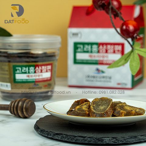 Sâm lát tẩm mật ong Daesan Hàn Quốc hộp nhựa 200g