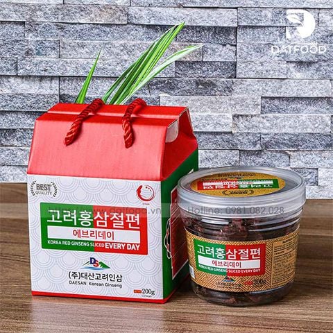 Sâm lát tẩm mật ong Daesan Hàn Quốc hộp nhựa 200g