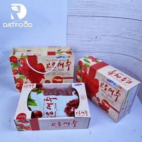 Táo đỏ sấy khô Samsung Boeun Jujube Hàn Quốc hộp nơ 1kg