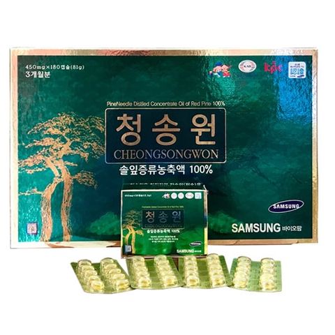 Tinh dầu thông đỏ Cheong Song Won Hàn Quốc hộp xanh 180 viên