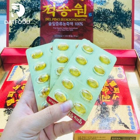 Tinh dầu thông đỏ Del Pino Joek Song Won Hàn Quốc hộp 180 viên