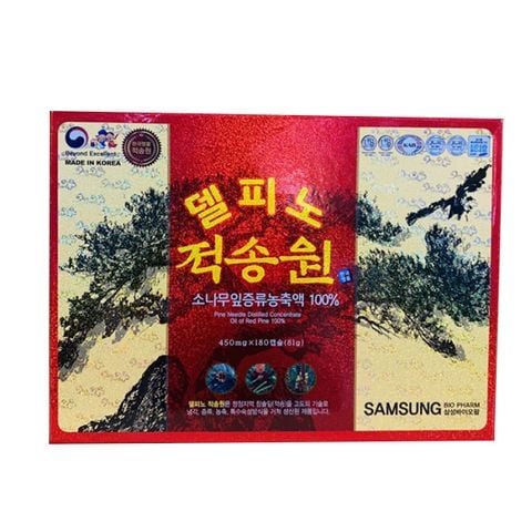 Tinh dầu thông đỏ Del Pino Joek Song Won Hàn Quốc hộp 180 viên